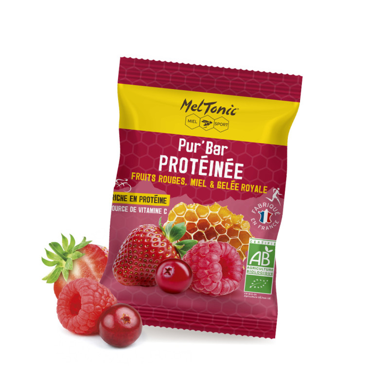 Barre protéinée Bio - Fruits Rouges, Miel et Gelée royale | Meltonic