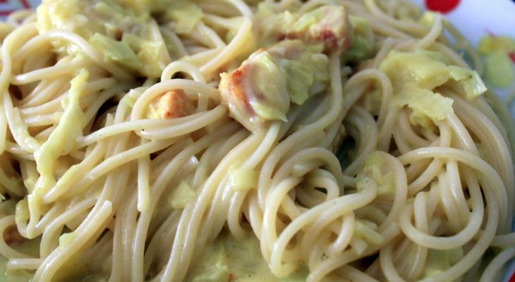 Plat de spaghettis fait maison au poulet et au miel Meltonic